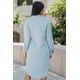 thumbnail image 1 of ABPHQTO Vestido midi camisero de rayas azul cielo con fajín de mujer, 1 of 5