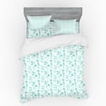 thumbnail image 2 of Ambesonne Floral Bedding Set 3 Pcs, Wildflowers Drawn by Hand, Twin XL, Cadet Blue White, 2 of 3