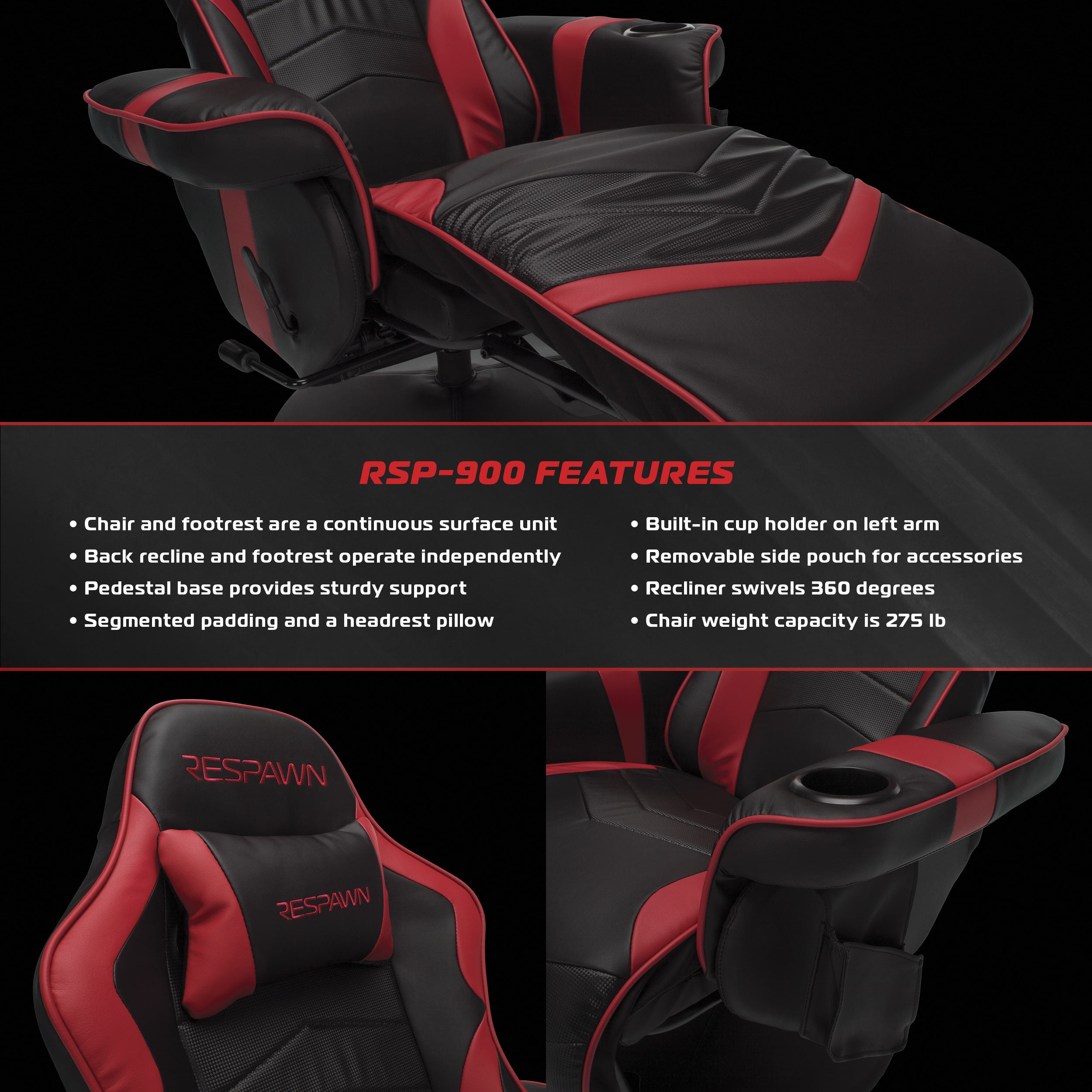 RESPAWN Red Gaming Chair with High Back and Barbados Ubuy