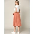 thumbnail image 2 of Made by Johnny Women's High Elastic Waist Pleated Mid A-Line Swing Skirt XL SALMON, 2 of 6