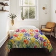 thumbnail image 4 of Colorful Tulip Tapestry for Bedroom Wall Hanging Tapestry, Spring Floral Watercolor Botanical Rustic Ceiling Backdrop Tapestries Poster Blanket Wall Decor for Teens Room Living Room Dorm 55" x 73", 4 of 8