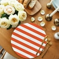thumbnail image 3 of Round Placemats Set of 4 Orange and White Stripes Place Mats Washable Woven Placemat Striped Simple Style Circle Braided Table Mat for Kitchen Dining Table Party Home Decor 15 Inch, 3 of 8