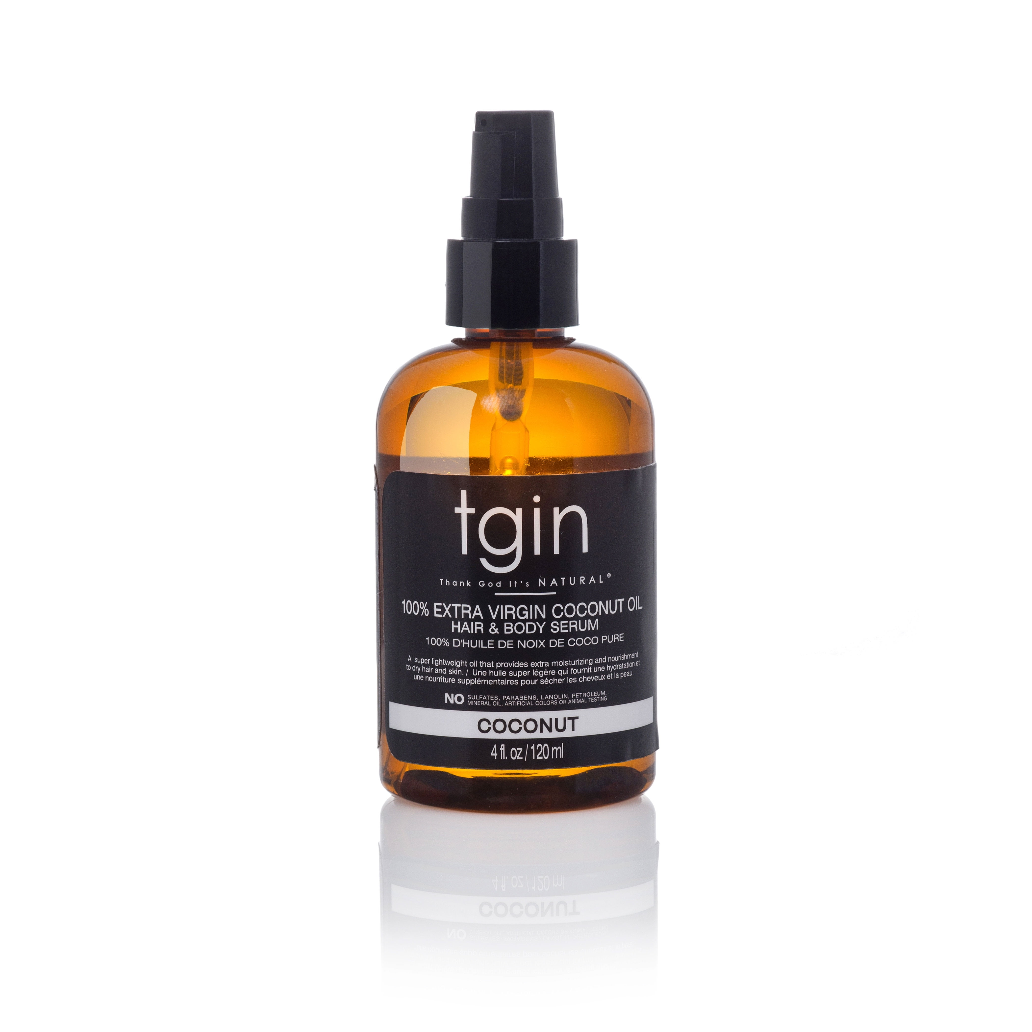 Tgin 100 Extra Virgin Coconut Oil Hair & Body Serum 4Oz,Pack of 3