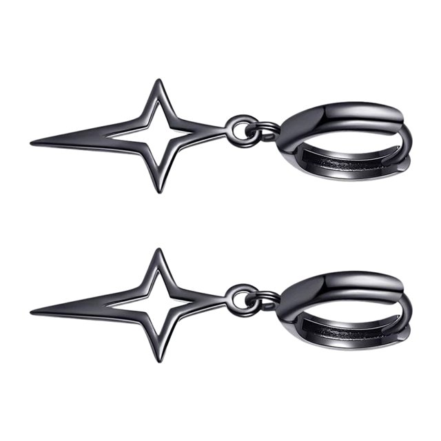Decodeary Gothic Punk Style Alloy Drop Earrings Wide Applicable Occasions Elegant And Delicate Unisex Gift black
