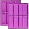thumbnail image 1 of 2pcs 8 Cavity Large Rectangle Granola Bar Silicone Moulds Nutrition/cereal Bar Moulds Energy Bar Maker For Chocolate Truffles Bread Brownie Cornbread, 1 of 5