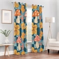 thumbnail image 6 of Mushroom and Flower Grids Blackout Curtain Panels Drapes Privacy Assured with Light Filtering Curtains for Living room Bedroom Bathroom Window, 6 of 6
