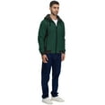 thumbnail image 3 of NEIKU Mens Zipper Hoodie Casual Hooded Sweatshirt Fleece Jacket Darkgreen-L, 3 of 5