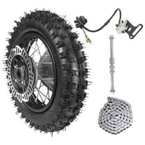 3.00-10 Dirt Bike Tire, 3.00-10 Tire 10" Rear Wheel Tire Assembly 1.6x10 Rim,12mm Axle, 420 Chain Sprocket and Brake Assembly for CRF50 XR50 SSR Apollo Taotao 70cc 90cc 110cc Pit Dirt Bike