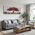 thumbnail image 3 of Canvas Wall Art for Living Room - Large Red Tree of Life Canvas Prints, Modern Abstract Nature Painting Wall Decor for Bedroom Bathroom and Office, 3 of 7