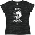 thumbnail image 3 of Inktastic I Love Fishing with Fish Illustration with White Text Women's T-Shirt, 3 of 5