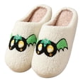thumbnail image 2 of Pantuflas algodón con máscara Halloween pantuflas felpa cálidas para interiores y el (murciélago volador 44-45) (adecuadas para pies talla 43-44), 2 of 9