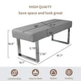 thumbnail image 2 of Dining Room Bench  in Grey Faux Leather，Upholstered Padded Seat for Living Room., 2 of 5