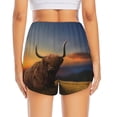 thumbnail image 3 of Picia Yak Pattern Women's 2 in 1 Athletic Running Shorts High Waisted Workout Casual Gym Sweat Shorts with Comfy Liner Zipper Pockets-Medium, 3 of 9