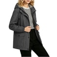 thumbnail image 5 of hoksml Women's Waterproof Hooded Rain Jacket Lightweight Windproof Drawstring Coat Outdoor Travel Daily, 5 of 9
