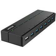 Unitek USB Ethernet Adapter 7-Port Hub, 6 Ports USB 3.0 Hub with Gigabit Ethernet Converter, 2.4A Charging Port, 36W Powered Data Hub Splitter, Compatible MacBook, iMac, Surface Pro, Laptop PC, HDD