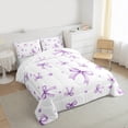 thumbnail image 3 of Feelyou Girly Purple Bowknot Queen Comforter Set, Cartoon Princess Bowknot Bedding Sets, Teen Boy Girl Kid Reversible Bedding Comforter Set, Lightweight Room Decor, 3-Piece, 3 of 8