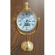 BLACK SKY NAUTICALS Nautical Marine Brass Table Clock Nautical Stand Desk Watch Antique Finish Home Decor
