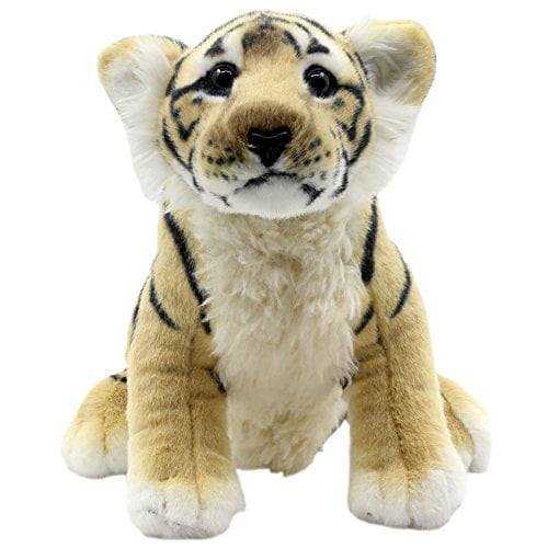 TAGLN Stuffed Animals Tiger Toy Plush Leopard Lion Toys Sitting 10 Inch Brown Tiger
