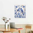thumbnail image 2 of COMIO Navy Blue Poster Wall Decor for Bedroom Vintage Floral Pattern Canvas Print Bathroom Abstract Retro Flowers Picture Modern Blue Wall Art Framed Home Paintings Art Wall Decoration, 2 of 4