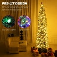 thumbnail image 3 of CoSoTower 9ft Prelit Pencil Artificial Christmas Tree, Flocked Xmas Tree with Remote, Dual Colour LEDs, 895 Tips, Metal Stand, 3 of 7