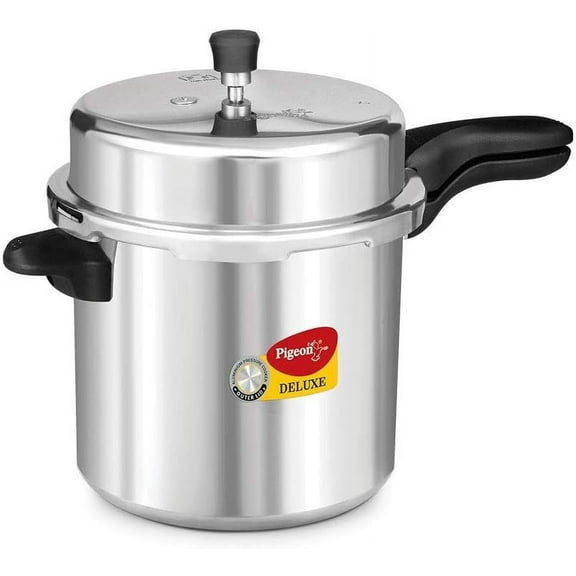 Pressure Cooker - 12 Quart - Deluxe Aluminum Outer Lid Stovetop - Cook delicious food in less time: soups, rice, legumes, and more - 12 Liters