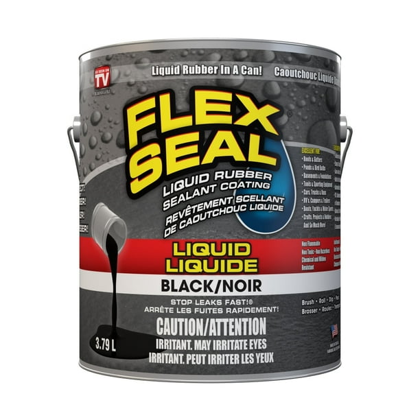 Flex Seal Liquide, Revêtement de Mastic en Caoutchouc, Noir, 1-gal
