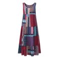 thumbnail image 3 of Sonducket Vestido de chaleco con cuello sin mangas suelto de algodón informal para mujer con estampado Irregular Vestidos Rojo 4XL Sonducket AP002073-05, 3 of 4