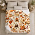 thumbnail image 5 of Cottagecore Harvest decorative motif Pumpkin decorative motif, Playful Food Art Scene, Warm Flannel Blanket for Kitchen and Dining Room, Art Lovers autumn celebration Gift, Playful Home Decor, 5 of 9
