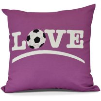 Love Soccer Word Print Outdoor Pillow