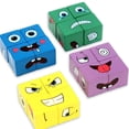 thumbnail image 3 of EXPRESIONES DE MADERA BLOQUEO PARENTE-NIÑOS Patrón de cara interactiva Bloques de construcción Juegos de mesa Caja de hierro de juguete colorido seguro AweSitey FN001189-01B, 3 of 6