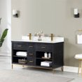 thumbnail image 2 of Kesia 60" Double Bathroom Vanity Set in Black Oak with Aosta White Composite Stone Countertop without Mirror, 2 of 8