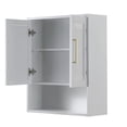 thumbnail image 2 of Daria Over-the-Toilet Bathroom Wall-Mounted Storage Cabinet in White with Brushed Gold Trim, 2 of 4