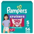 thumbnail image 1 of Pampers Diapers - Cruisers 360° - Size 5, up to 100% Leakproof Fit, Designed for Active Babies, Pull On Diaper, EZ Off Tabs Designed for Easy Changes, 1 of 22