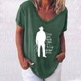 thumbnail image 1 of Fiudx Ofertas Del Día Moda Mujer Casual Impresión Pulóver Manga Corta Camiseta Tops Blusa, 1 of 4