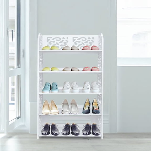 Cfowner Shower Caddy, 5-Tier Plastic Corner Shoe Rack Cabinet
