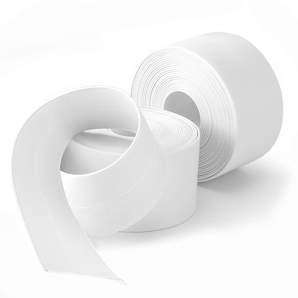 Paquete de 2 tiras de calafateo, cinta de calafateo para bañera de 12 x 10 pies, cinta de calafateo autoadhesiva, cinta de sellado para encimera de cocina, fregadero, baño, inodoro y bañera.
