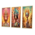 thumbnail image 3 of Designart "Dreamy Pastels Glorious Goddess II" Fashion Woman Framed Wall Art Set Of 3 - Pink Glam Frame Canvas Set For Living Room Decor, 3 of 6
