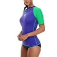 thumbnail image 4 of Women's Rashguard Colorblock Swim Shirt Athletic Swimsuit Top, 4 of 5