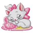 thumbnail image 1 of (K275 2) Hilo Algodón Ecológico 14CT Impresión 2 Hebras 25 × 21 Cm Gato Rosa (2) (impreso) Serie Dibujos Animados en Punto Cruz Tela Hecha A Mano Kit Bordado Diy (instrucciones en Inglés), 1 of 10
