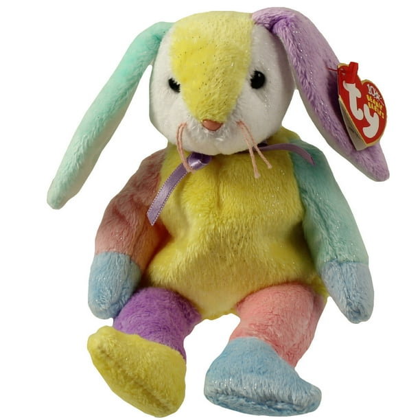 TY Beanie Baby - DIPPY the Multi-Colored Rabbit (Yellow & White Head