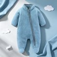 thumbnail image 6 of CAICJ98 Newborn Baby Boy Girl Fleece Outfit Footie Jumpsuit Winter Zipper Long Sleeve One-Piece Romper Snowsuit Warm Clothes,Size 6-9 Months, 6 of 9