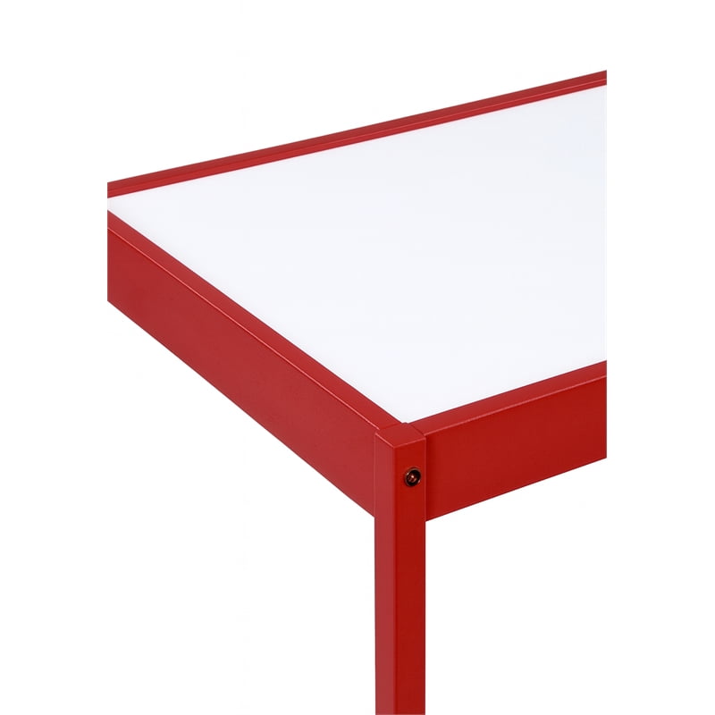 Olive & Opie Gibson 3-Piece Dry Erase Kids Table And Chair Set, Red