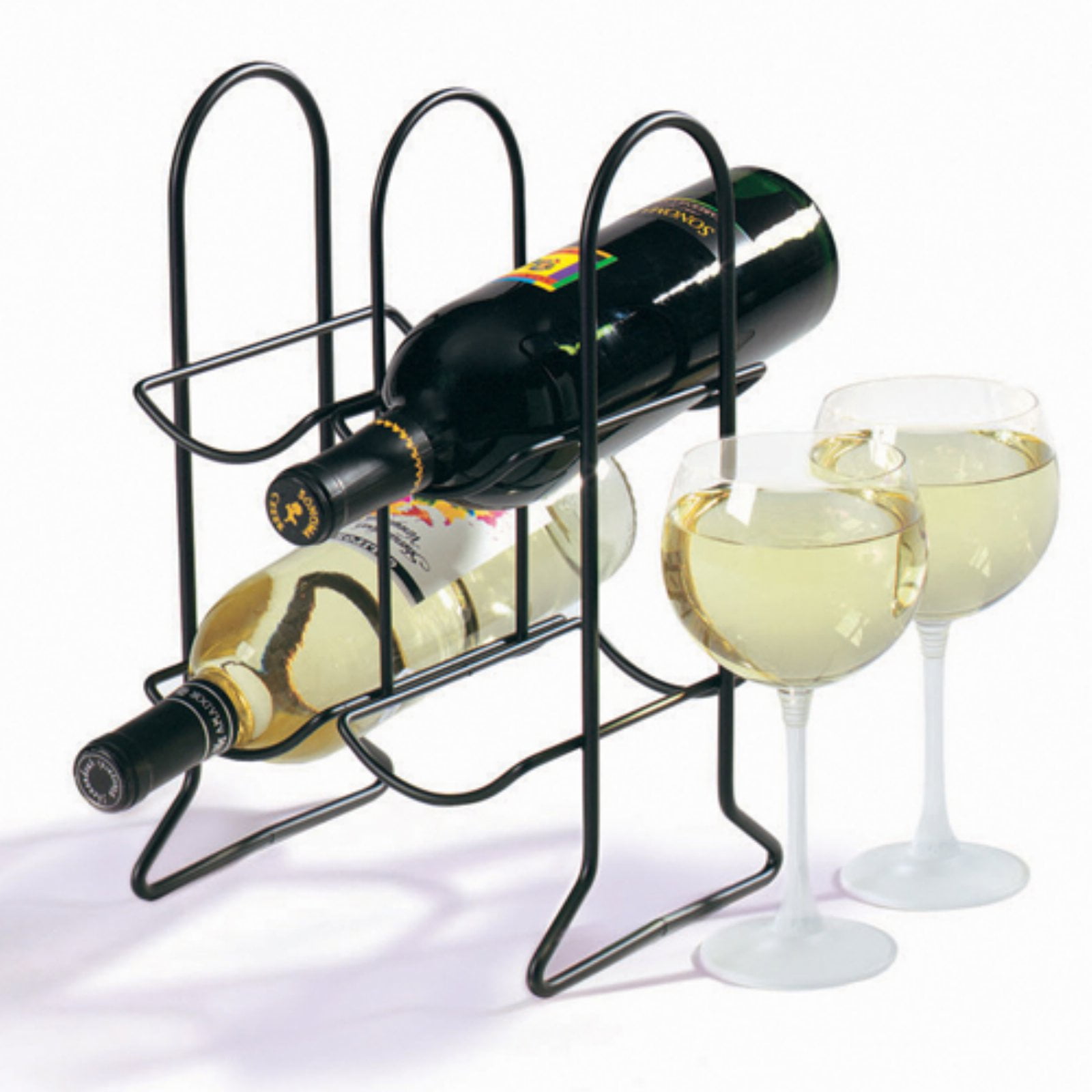 Kikkerland 4pc Wood Wine Rack Stick Set Stackable Kitchen Counter Table Bottles Organizer