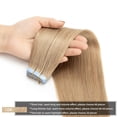 thumbnail image 7 of Tape in Hair Extensions 100% Tape in Remy Human Hair 14-24 inches 20pcs/pack Straight Seamless Skin Weft Tape in Hair Extensions Human Hair #18, 7 of 7