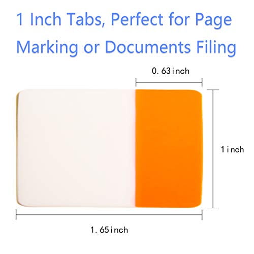 KIMCOME File Index Tabs 1,2,3 Inch Sticky Flags 480 Pieces Colored Page Markers