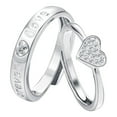thumbnail image 3 of Xihbxyly Anillos de Pareja, Diseño de Corazón de Circonita con Electrocardiograma, Conjunto de Boda de Estilo Abierto, Material de Aleación Llamativo, Perfecto para Citas o Aniversarios, Regalo Román, 3 of 7