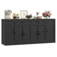 thumbnail image 3 of Hiphuta 70.8"W Large Buffet Cabinet with Storage, Modern Farmhouse Sideboard with 6 Doors, Coffee Bar for Kitchen Dining Room Living Room, Black, 3 of 7
