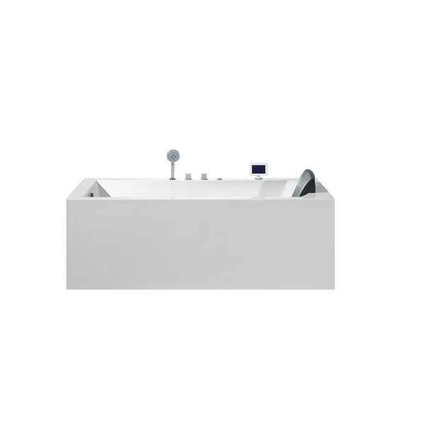 71 in. Acrylic Left Drain Rectangular Alcove Whirlpool ...