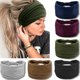 thumbnail image 1 of IVARYSS Diademas anchas para mujer, turbantes anudados sólidos, diademas grandes de estilo africano, accesorios para el cabello, paquete de 6, 1 of 5