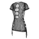 thumbnail image 3 of VISgogo Vestido de verano transparente para mujer, color sólido, manga corta, ahuecado, vestido de playa VISgogo moda, 3 of 10